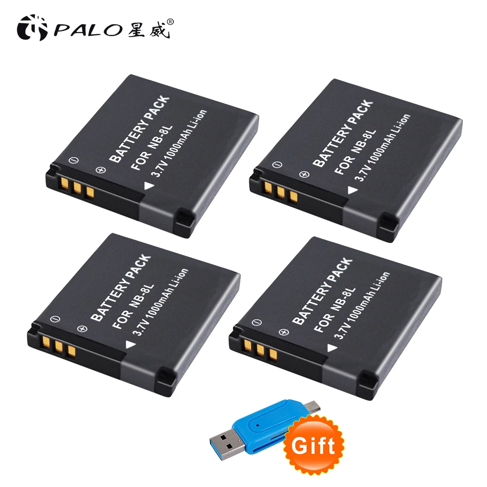PALO NB-8L NB8L 8L Li-ion Battery 1000mAh For Canon PowerShot A3300 A3200 A3100 A3000 A2200 A1200 IS Camera Battery Pack
PALO NB-8L NB8L 8L Li-ion Battery 1000mAh For Canon PowerShot A3300 A3200 A3100 A3000 A2200 A1200 IS Camera Battery Pack