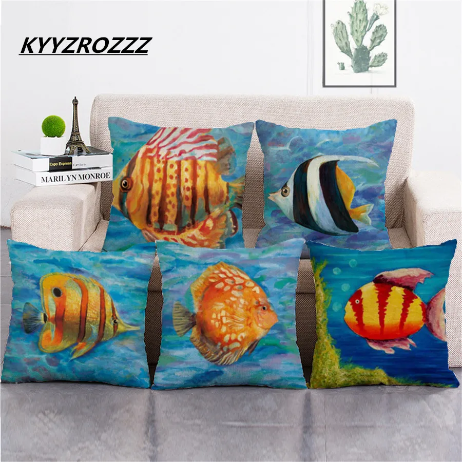 Ocean Fish Oil Paint Cushion Covers Starfish Dolphin Pillow Cases Colorful Marine Life Pillow Covers Bedroom Sofa Decoration
Ocean Fish Oil Paint Cushion Covers Starfish Dolphin Pillow Cases Colorful Marine Life Pillow Covers Bedroom Sofa Decoration