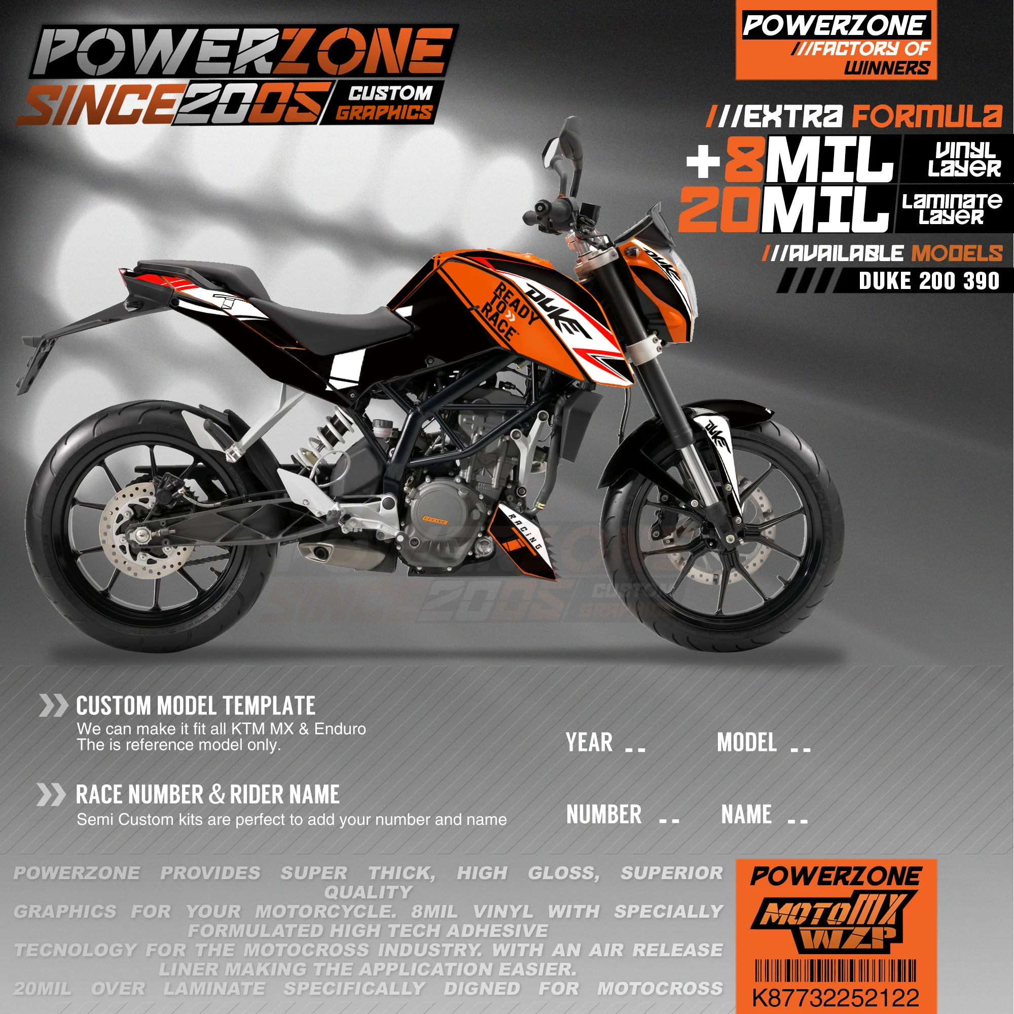 Персонализированные графические фоны PowerZone Team, наклейки 3M, Набор наклеек для KTM DUKE 200 390 2011-2016 2017-2019 122
Персонализированные графические фоны PowerZone Team, наклейки 3M, Набор наклеек для KTM DUKE 200 390 2011-2016 2017-2019 122