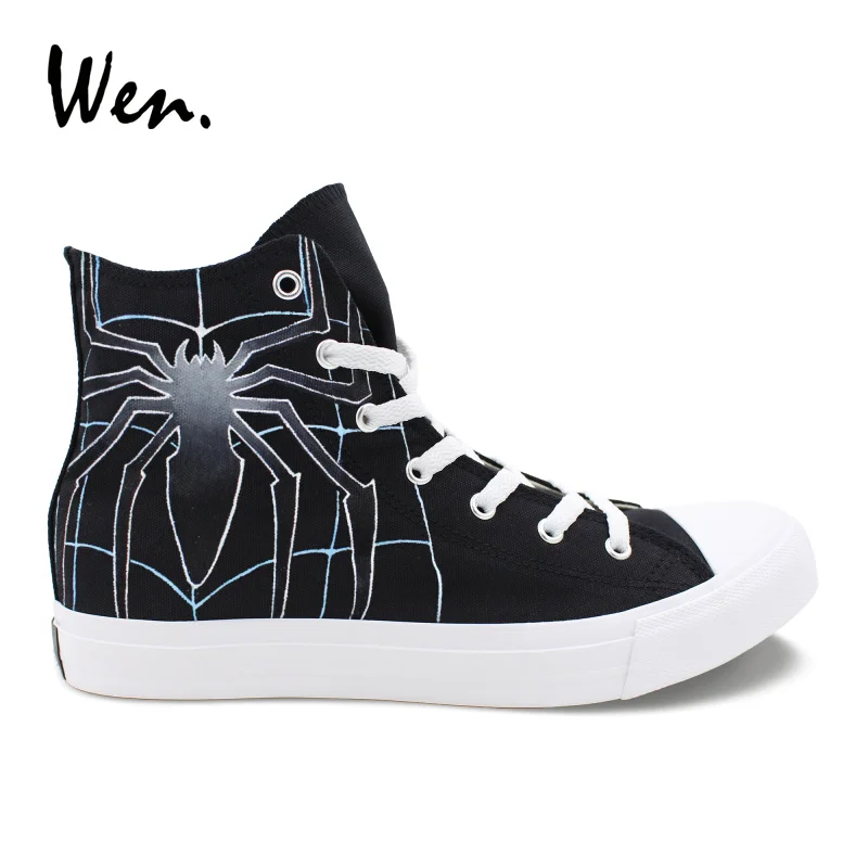 Wen Hand Painted Canvas Shoes Design Spider High Top Black Athletic Shoes Mens Womens Rope Soled Sneakers for Unique Gifts
Wen Hand Painted Canvas Shoes Design Spider High Top Black Athletic Shoes Mens Womens Rope Soled Sneakers for Unique Gifts
