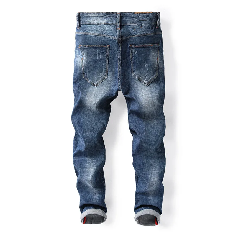 2019 Spring Summer Casual Fashion Ripped Hole Cowboy Denim Jeans Men Teens Elastic Ankle Length Pencil Pants
2019 Spring Summer Casual Fashion Ripped Hole Cowboy Denim Jeans Men Teens Elastic Ankle Length Pencil Pants