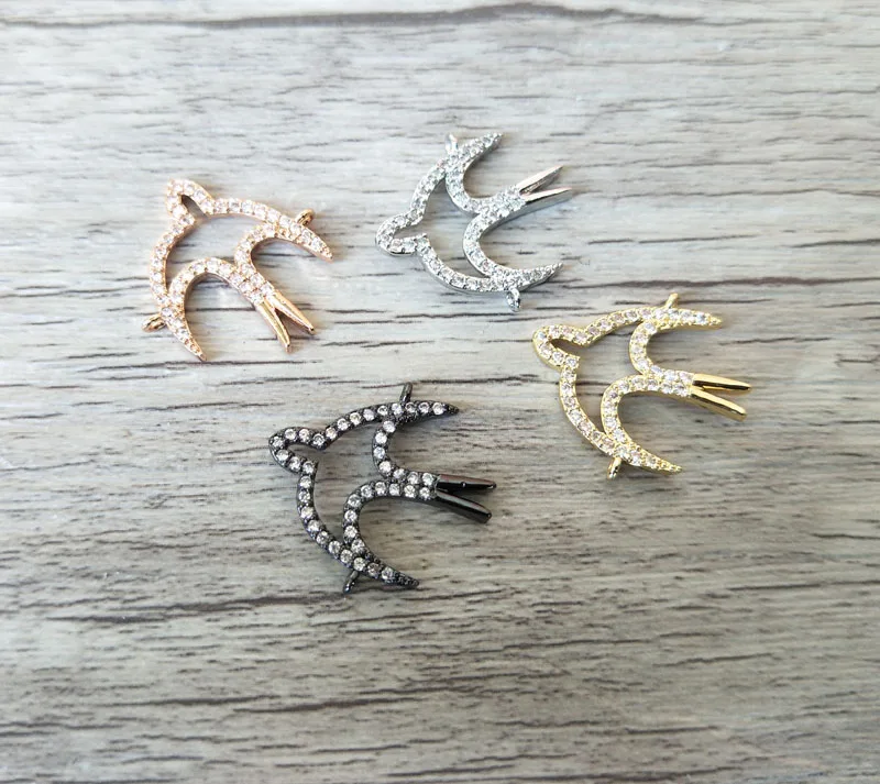 10Pcs Micro Pave CZ swallow Double Bails Connector For Fashion Jewelry Making Bracelets Spacer Beads Jewelry Finding CT224
10Pcs Micro Pave CZ swallow Double Bails Connector For Fashion Jewelry Making Bracelets Spacer Beads Jewelry Finding CT224