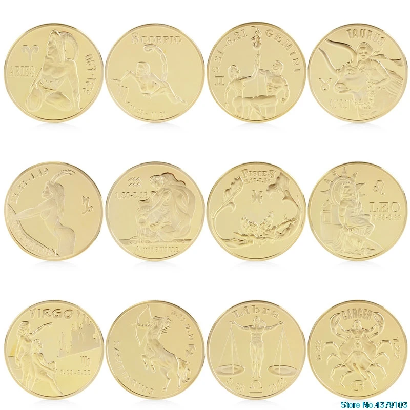 Gold Plated Twelve 12 constellation Commemorative Coin Collection Physical Gift For Friends
Gold Plated Twelve 12 constellation Commemorative Coin Collection Physical Gift For Friends