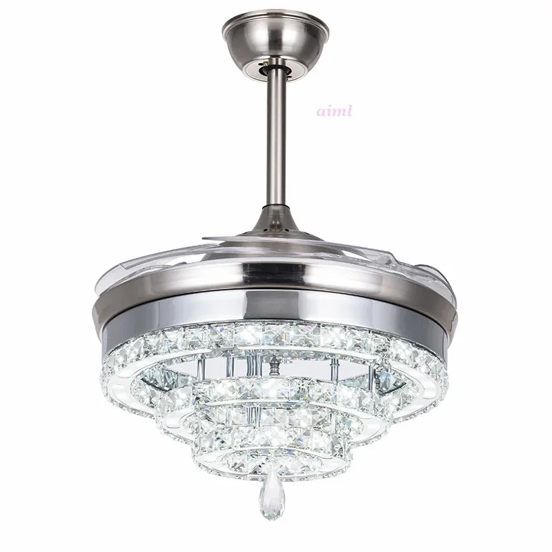 Ceiling fans 36inch 90cm 42inch 108cm LED K9 crystal living room ceiling lamp 85-265V Dimming remote control ceiling fan lamp
Ceiling fans 36inch 90cm 42inch 108cm LED K9 crystal living room ceiling lamp 85-265V Dimming remote control ceiling fan lamp