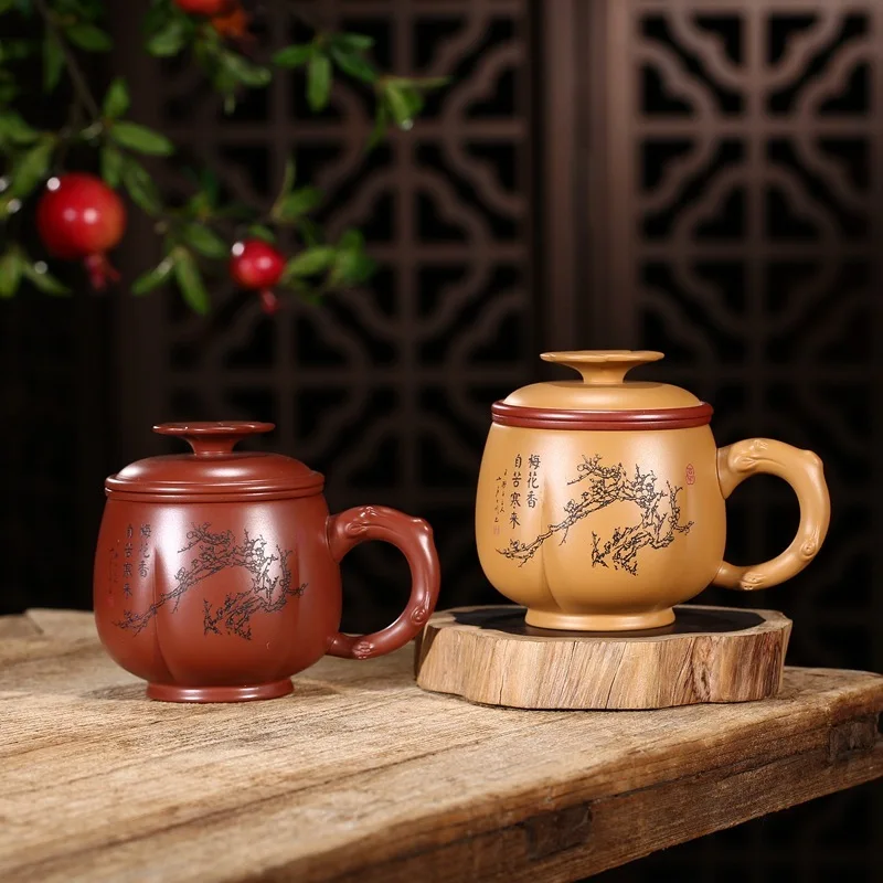 Yixing purple sand cup dahongpao period of mud filter three-piece tea cups bladder office gift tea cup
Yixing purple sand cup dahongpao period of mud filter three-piece tea cups bladder office gift tea cup
