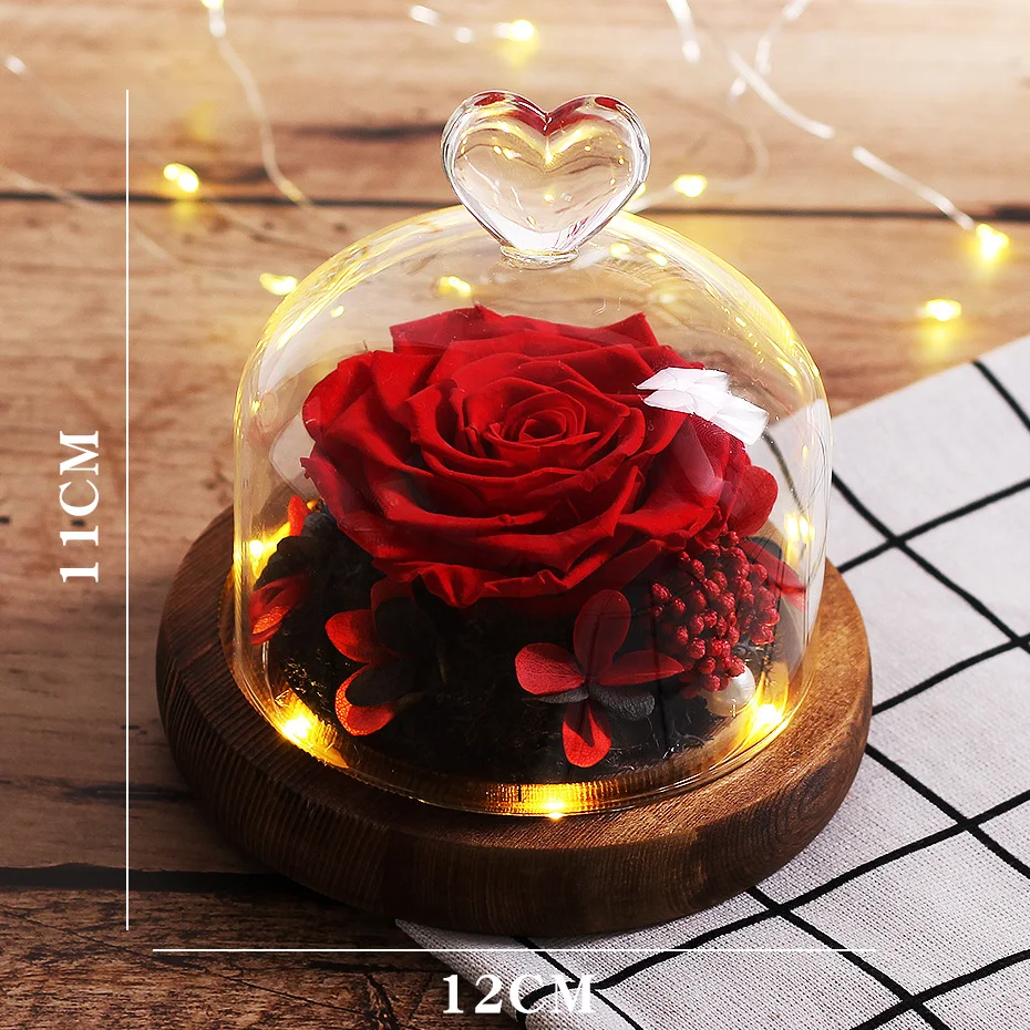 Eternal Exclusive Rose In Glass Dome With Lights Real Beauty and Beast Romantic Valentine's Gifts Christmas' Gift | Дом и сад