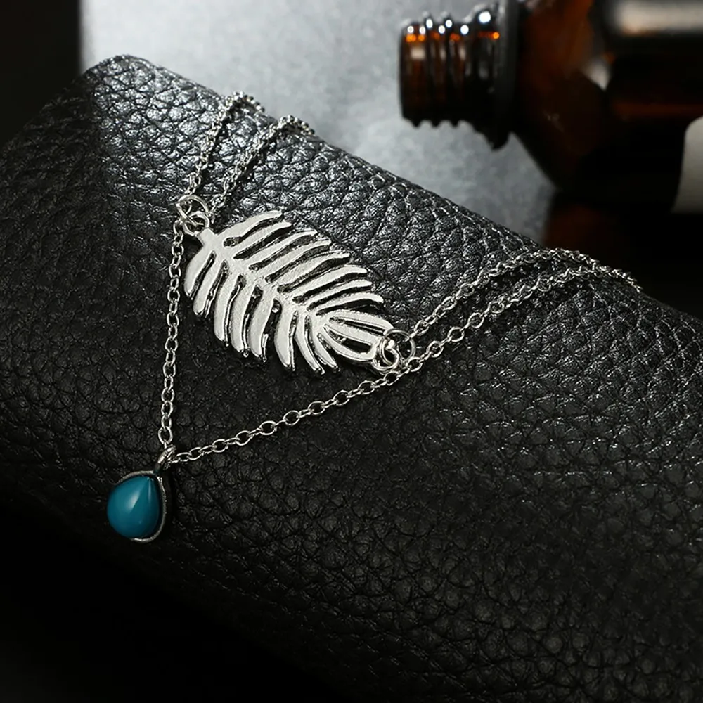 Tide Branch Drop Necklace Multilayer Feather Pendant Necklace Women's Vintage Glamour Clavicle Necklace L0305
Tide Branch Drop Necklace Multilayer Feather Pendant Necklace Women's Vintage Glamour Clavicle Necklace L0305