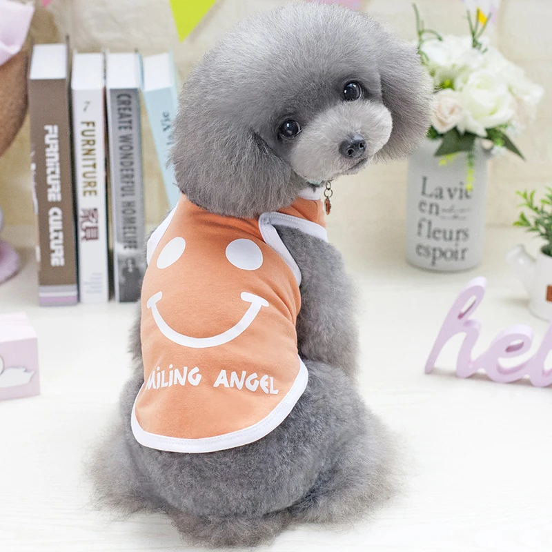 Costume for S-XXL dog product Dog Vests for Spring Summer Smiling Style Pet Dog Vest Coat Clothing Puppy Dog Cats T shirt
Costume for S-XXL dog product Dog Vests for Spring Summer Smiling Style Pet Dog Vest Coat Clothing Puppy Dog Cats T shirt