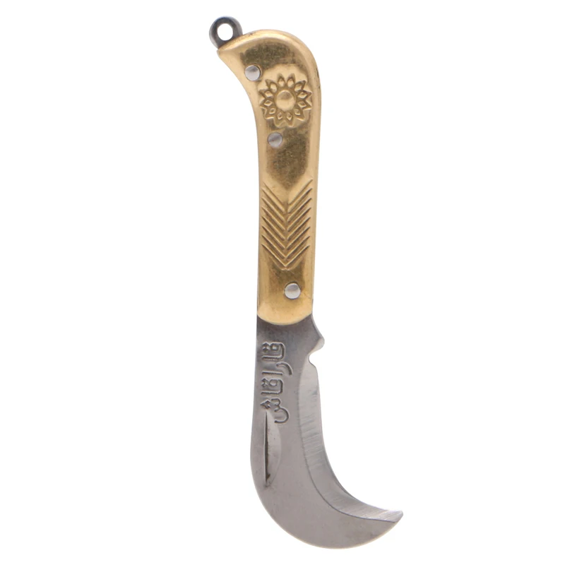 Amy Mini Retro Carving Small Pocket Keychain Folding Folder Knife Brass New Nice Gifts | Инструменты