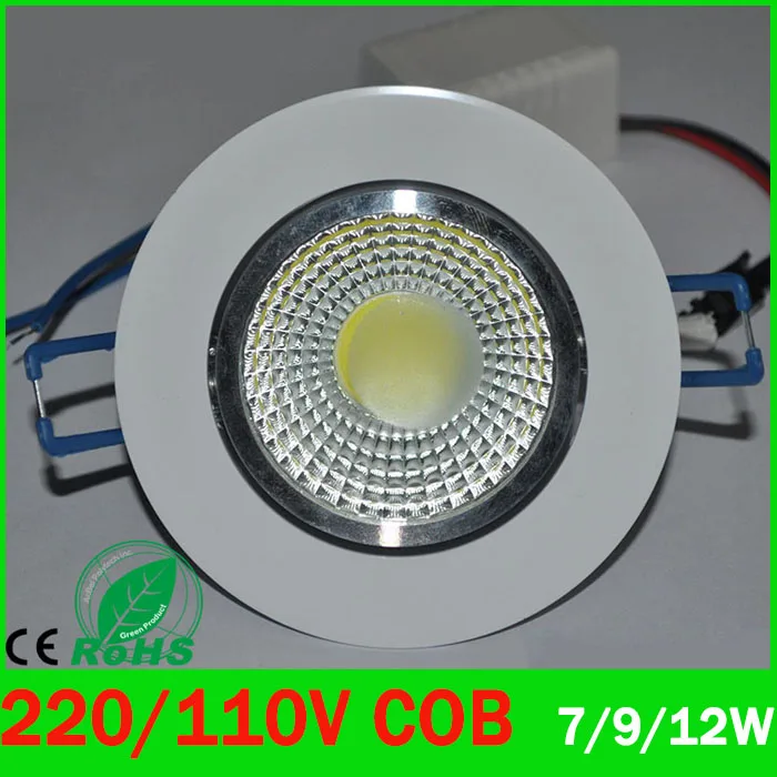 

5W 7w 9W 12w LED COB chip downlight Recessed LED Ceiling light Spot Light Lamp White/ warm white led lamp epistar Hot sell