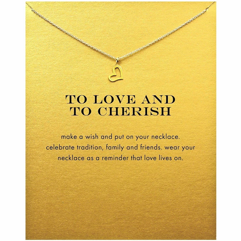 2018 New Hollow Heart Pendant Short Chain Choker Necklace For Women Golden wish necklace with card Jewelry As gift Love Cherish
2018 New Hollow Heart Pendant Short Chain Choker Necklace For Women Golden wish necklace with card Jewelry As gift Love Cherish