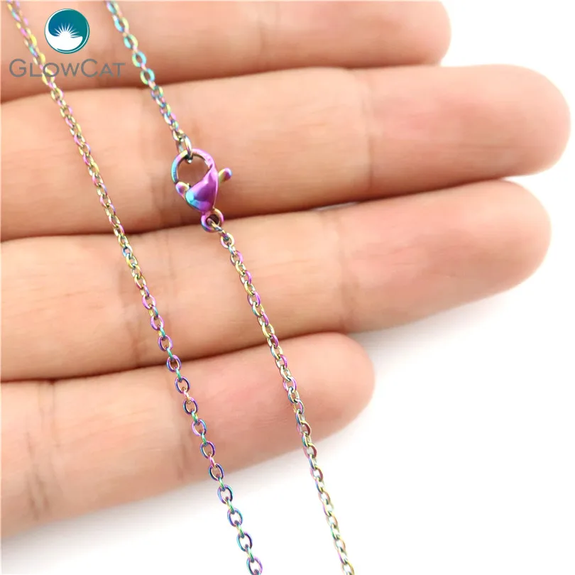 5pcs/lot 18'' C22182 Rainbow Color1.6mm Stainless Steel Chains Necklace Rainbow Color Link Chain Jewelry Making
5pcs/lot 18'' C22182 Rainbow Color1.6mm Stainless Steel Chains Necklace Rainbow Color Link Chain Jewelry Making