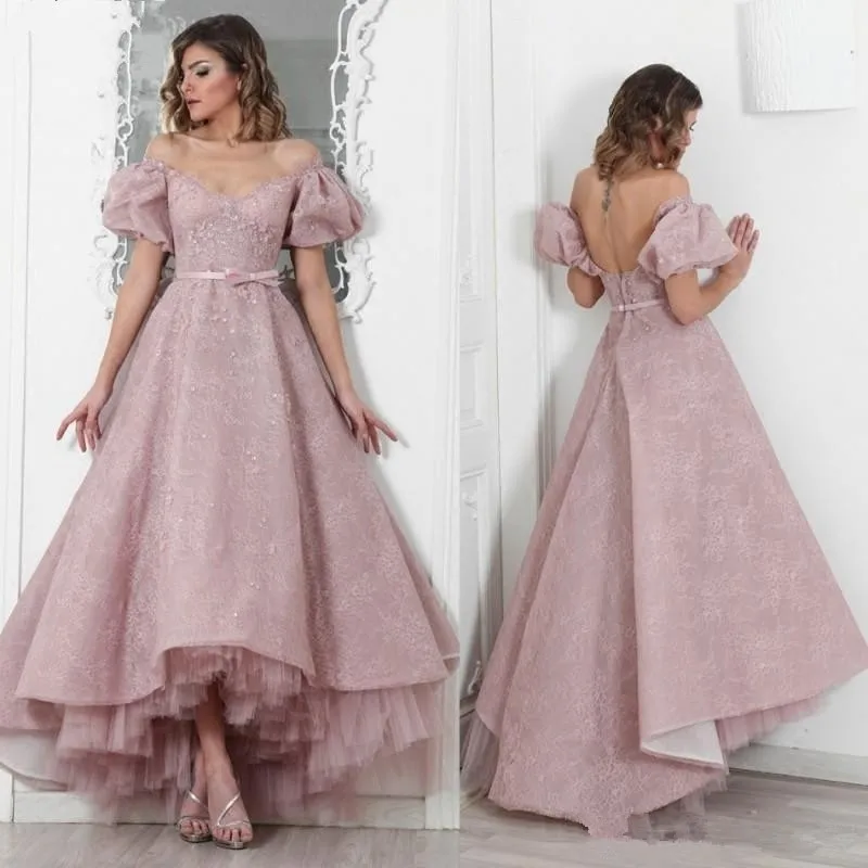 High Quality Pink Organza High Low Evening Gowns Sheer Neckline Lace Tulle Prom Gown Chic Party Dress robe de soiree Custom Made
High Quality Pink Organza High Low Evening Gowns Sheer Neckline Lace Tulle Prom Gown Chic Party Dress robe de soiree Custom Made