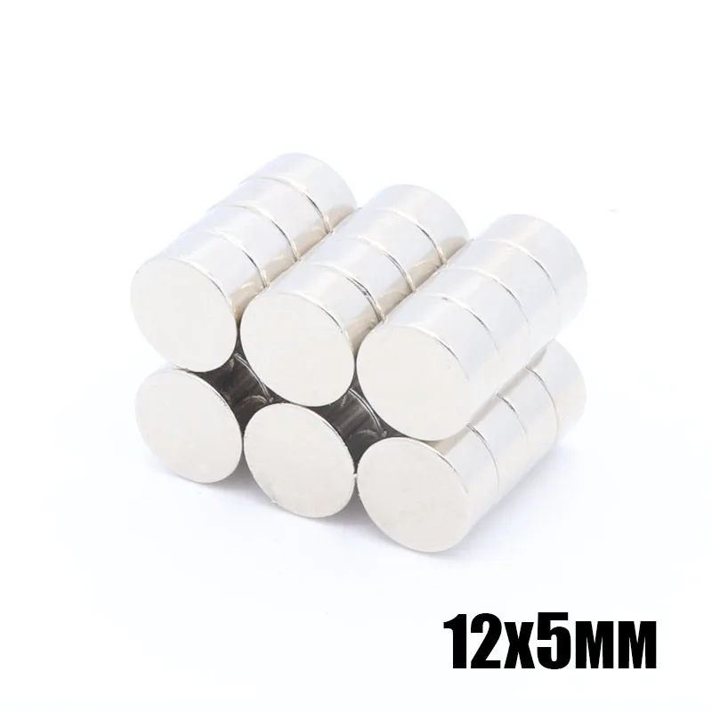 

50pcs 12 x 5 mm Neodymium permanent Magnet Wholesale 12x5 mm Disc Round Strong Rare Earth Magnets 12*5 mm New Art Craft