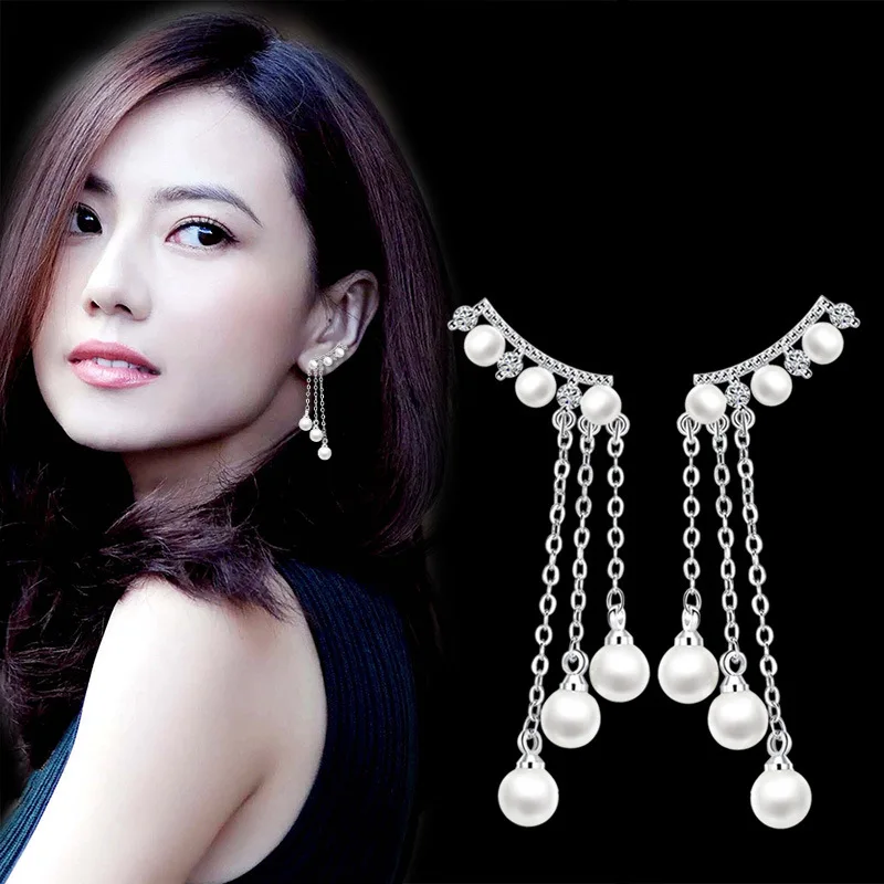 100% 925 sterling silver hot sell pearl crystal flower ladies tassels stud earrings jewelry Anti allergy women female
100% 925 sterling silver hot sell pearl crystal flower ladies tassels stud earrings jewelry Anti allergy women female