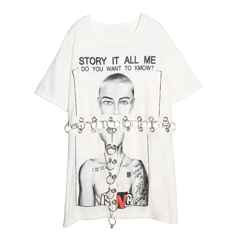 Punk Top Tees White/ Black 2020 Summer Hollow Out T Shirts Oversized eyelet Clothing Special Brand Tops cutout LT393S30
Punk Top Tees White/ Black 2020 Summer Hollow Out T Shirts Oversized eyelet Clothing Special Brand Tops cutout LT393S30