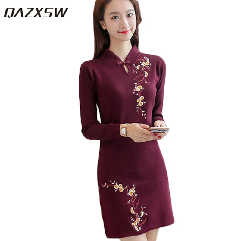 Женское платье с цветочной вышивкой QAZXSW, вечернее платье Cheongsam большого размера, Осень-зима 2019
Женское платье с цветочной вышивкой QAZXSW, вечернее платье Cheongsam большого размера, Осень-зима 2019