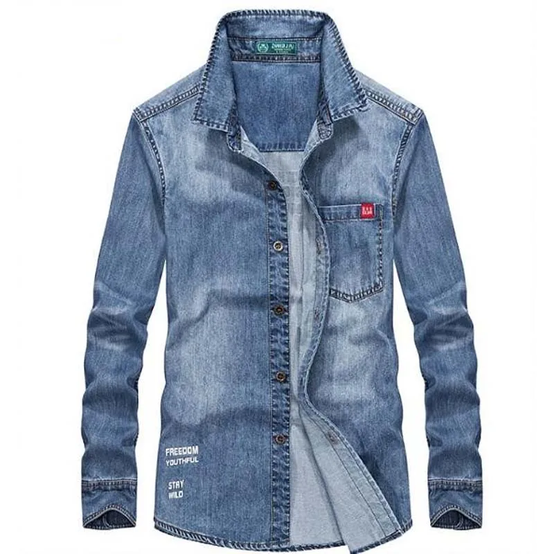 XXXXL Big Size Spring Autumn Men's Denim Shirt Men Cotton Solid Cowboy Shirts Long Sleeve Casual Shirt Man Shellort Tops
XXXXL Big Size Spring Autumn Men's Denim Shirt Men Cotton Solid Cowboy Shirts Long Sleeve Casual Shirt Man Shellort Tops