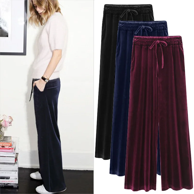 Autumn High Waist Loose Wide Leg Pants Women Velvet Fashion Sweatpants Female Pants Plus Size M-6XL
Autumn High Waist Loose Wide Leg Pants Women Velvet Fashion Sweatpants Female Pants Plus Size M-6XL