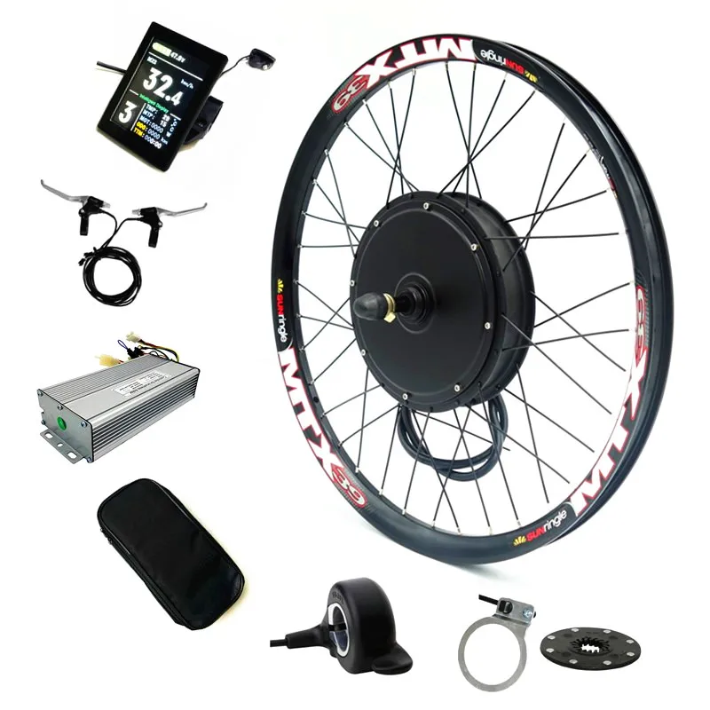 

Color Display bicicleta electrica Electric Bike Conversion Kit 52v 2000W Rear Motor wheel Bicycle Kit with 52v 17Ah Battery