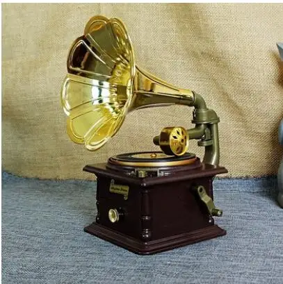 Fine Music box of phonograph model creative gifts plastic crafts creative decoration Home statue
Fine Music box of phonograph model creative gifts plastic crafts creative decoration Home statue