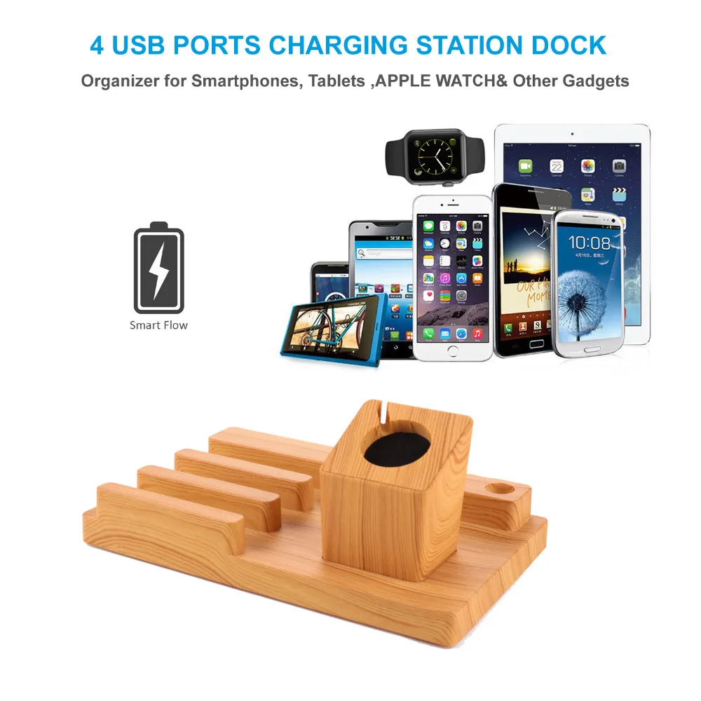 Charging Station, Show Wish 4 Usb Charging Port & Desktop Charging Organizer for Apple Watch for iphone for iPad & Other Gadgets
Charging Station, Show Wish 4 Usb Charging Port & Desktop Charging Organizer for Apple Watch for iphone for iPad & Other Gadgets