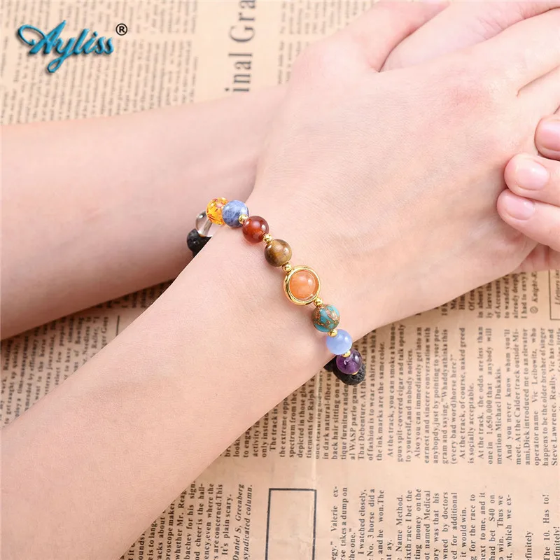 Ayliss 5pc/10pc Reiki Healing Lava Stone Aromatherapy Essential Oil Diffuser Bracelet Solar System Nine Planets Elastic Bracelet
Ayliss 5pc/10pc Reiki Healing Lava Stone Aromatherapy Essential Oil Diffuser Bracelet Solar System Nine Planets Elastic Bracelet