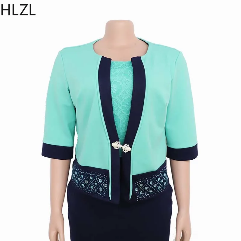 African 2 Pieces Plus Size Sets for Woman Formal Office Lady Contrast Color Lace Bandage Pencil Dress and Elegant Blazers Suitas
African 2 Pieces Plus Size Sets for Woman Formal Office Lady Contrast Color Lace Bandage Pencil Dress and Elegant Blazers Suitas