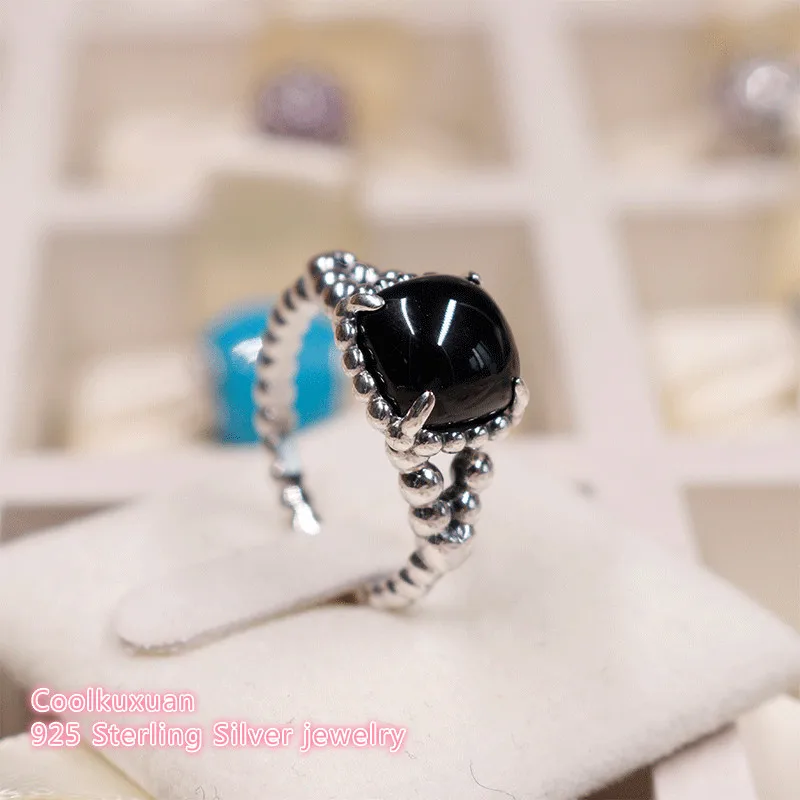 

2019 Summer Authentic 100% 925 Sterling Silver Vibrant Spirit Ring, Black Crystal Ring For Women Jewelry Rings