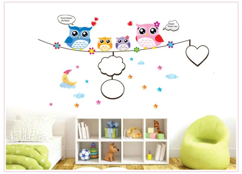 Free shipping 60*90 Cute Owl family Nursery Wall Stickers for Children Room Removable photo frame Decals ZYPA-9004
Free shipping 60*90 Cute Owl family Nursery Wall Stickers for Children Room Removable photo frame Decals ZYPA-9004