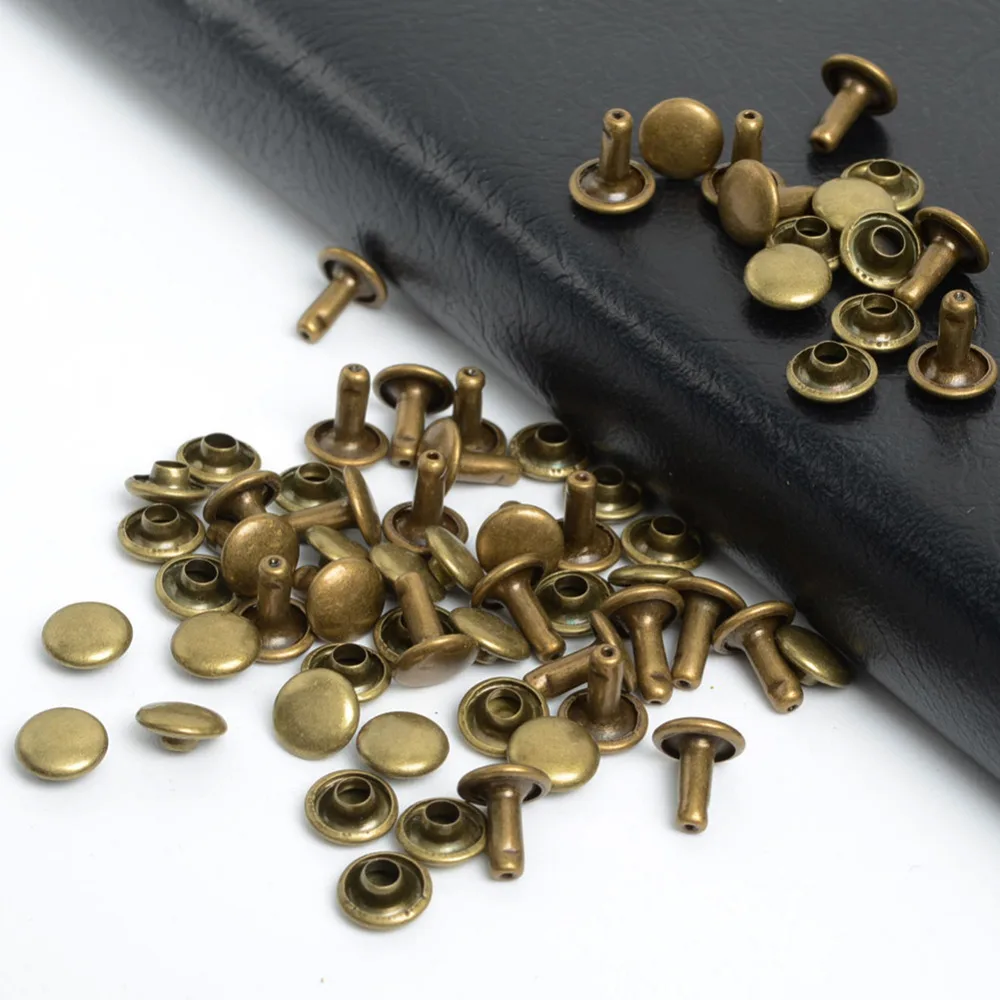 6mm Leather Crafts Antique Brass Double Cap Sewing Rivet Punk Bag Belt Bracellet Apparel Garment Sewing Rivet 100pcs
6mm Leather Crafts Antique Brass Double Cap Sewing Rivet Punk Bag Belt Bracellet Apparel Garment Sewing Rivet 100pcs