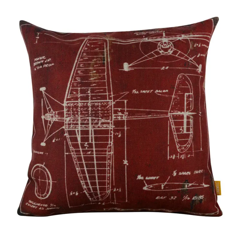 LINKWELL 18x18" Vintage Dark Red Plane Patent Airplane Popular Burlap Decorative Cushion Cover Throw Pillowcase
LINKWELL 18x18" Vintage Dark Red Plane Patent Airplane Popular Burlap Decorative Cushion Cover Throw Pillowcase
