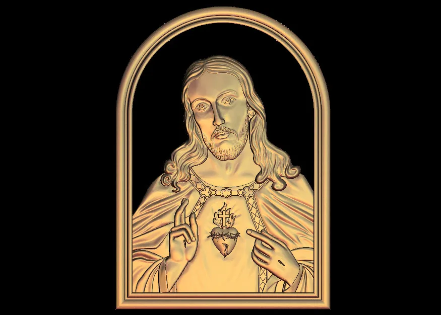 3D model jesus god heart relief for CNC router engrave Artcam Aspire type3 STL format file M467
3D model jesus god heart relief for CNC router engrave Artcam Aspire type3 STL format file M467