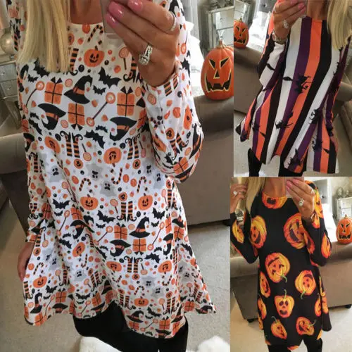 Fashion Women Ladies Long Sleeve Halloween Prints Swing Skater Halloween Dress S-XL
Fashion Women Ladies Long Sleeve Halloween Prints Swing Skater Halloween Dress S-XL