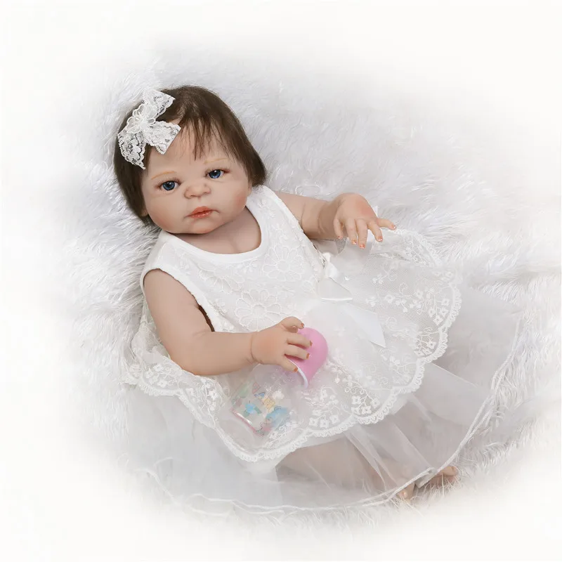 New girl reborn baby dolls 22inch bebe full silicone reborn white dress princess girl dolls child birthday gift bonecas
New girl reborn baby dolls 22inch bebe full silicone reborn white dress princess girl dolls child birthday gift bonecas