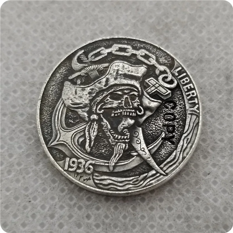 Hobo Coin_Type # 61_1936 D никелевая оболочка с гравировкой в виде американского бруска из