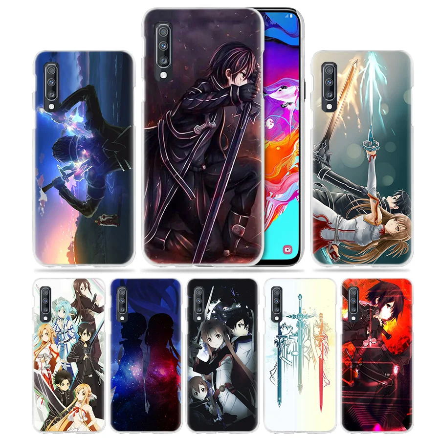 Чехол Sword Art Online SAO для Samsung Galaxy A50 A70 A20e A40 A30 A20 A10 A8 A6 Plus A9 A7 2018 Прозрачный жесткий