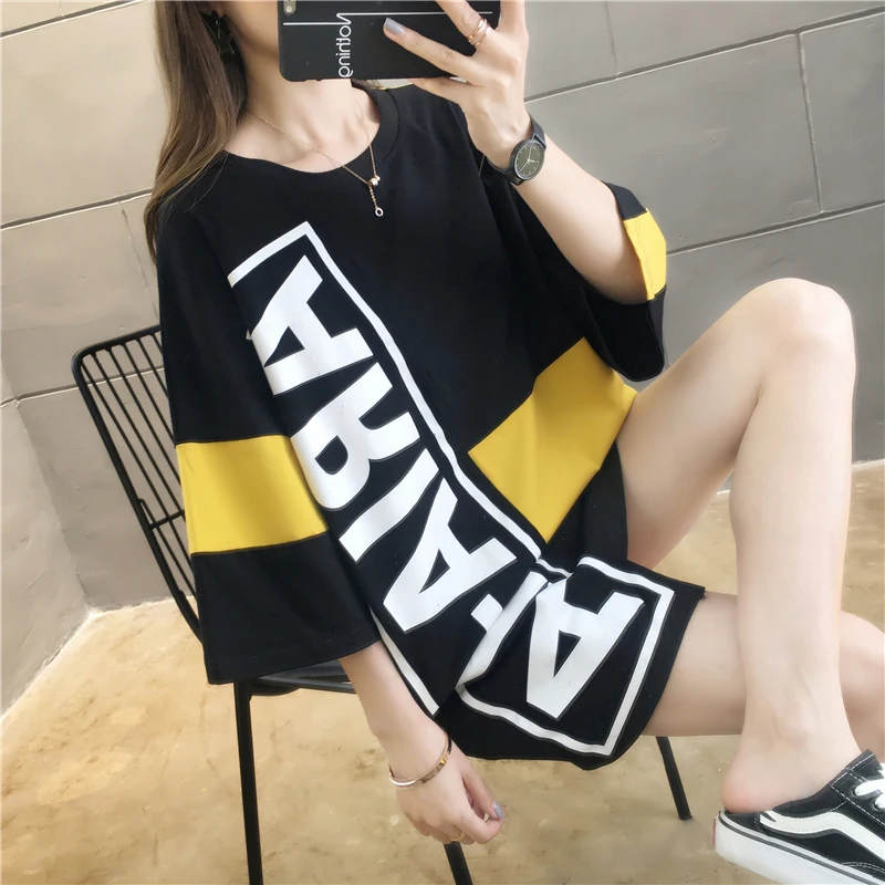 Punk Style Plus Size Loose Tops Tee Women Letter Printed Irregular Length O-Neck Vogue High Street Wear Casual T-Shirt Female
Punk Style Plus Size Loose Tops Tee Women Letter Printed Irregular Length O-Neck Vogue High Street Wear Casual T-Shirt Female