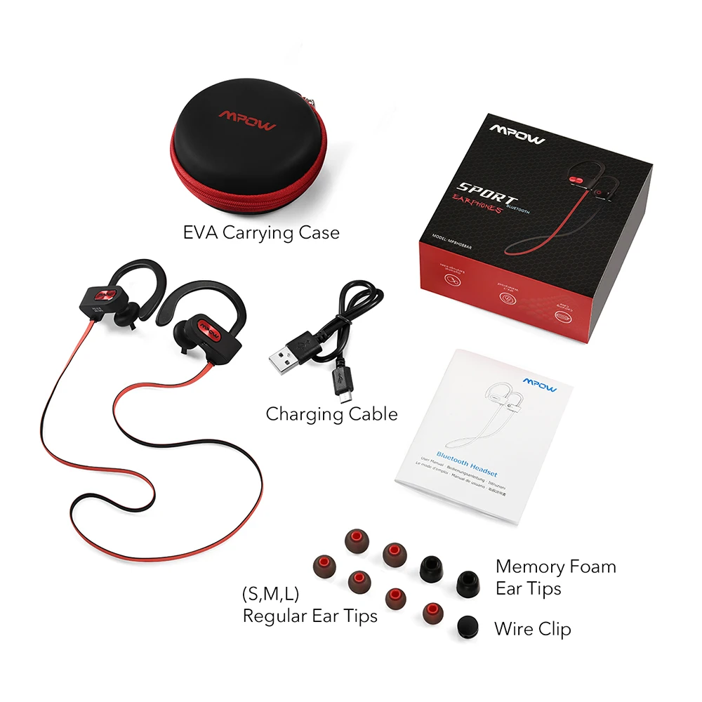 Original Mpow Flame Bluetooth Headphones HiFi Stereo Wireless Earbuds Waterproof Sport Earphones With Mic/Portable Carrying Case
Original Mpow Flame Bluetooth Headphones HiFi Stereo Wireless Earbuds Waterproof Sport Earphones With Mic/Portable Carrying Case