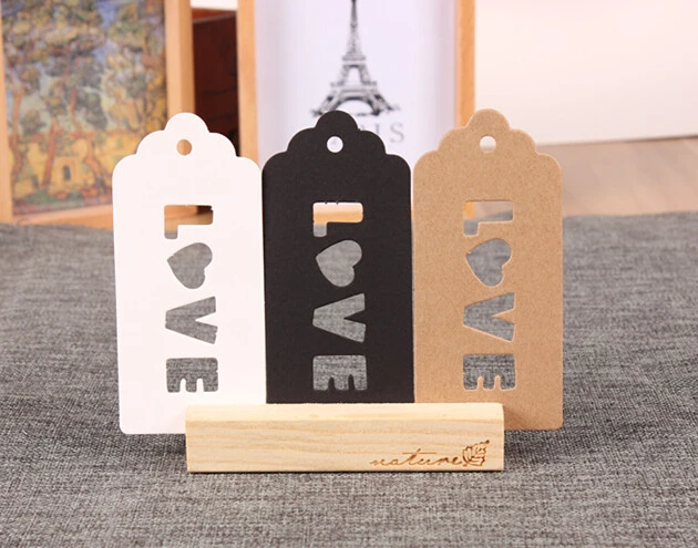 

Kraft/ White/ Black 500pcs/lot Hollow Out " LOVE" Hang Tag For Candy Box/ Retro Gift Tag (Rope Included)