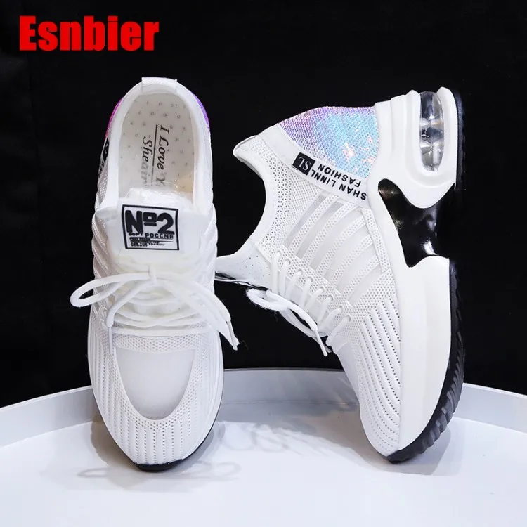 Esnbier 2019 Bling shoes Platform Wedges Women's Sneakers Breathable Mesh Height Increased women's shoes Casual Shoes
Esnbier 2019 Bling shoes Platform Wedges Women's Sneakers Breathable Mesh Height Increased women's shoes Casual Shoes