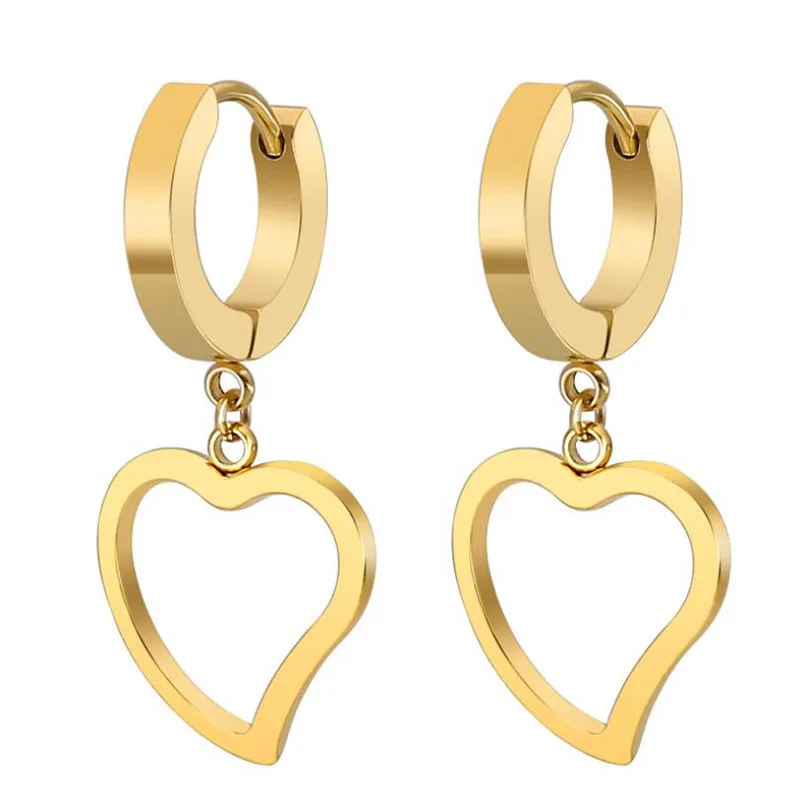 1 Pair Punk 316L Stainless Steel Round Circle Earrings Heart Pendant Hoop Earrings For Women Men Huggie Jewelry
1 Pair Punk 316L Stainless Steel Round Circle Earrings Heart Pendant Hoop Earrings For Women Men Huggie Jewelry