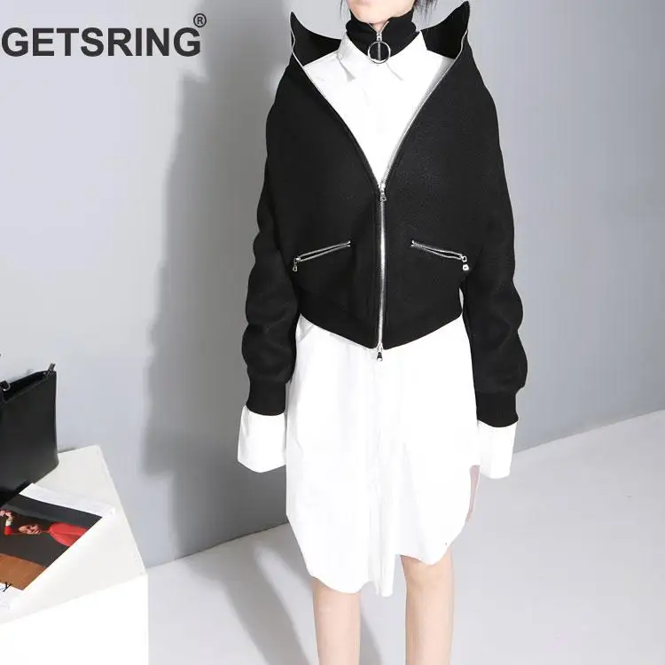 GETSRING Women Jacket Short Wool Coat 2Ways Wear Winter Coat Women Long Sleeve Outerwear Womens Tops All Match Top Autumn 2018
GETSRING Women Jacket Short Wool Coat 2Ways Wear Winter Coat Women Long Sleeve Outerwear Womens Tops All Match Top Autumn 2018