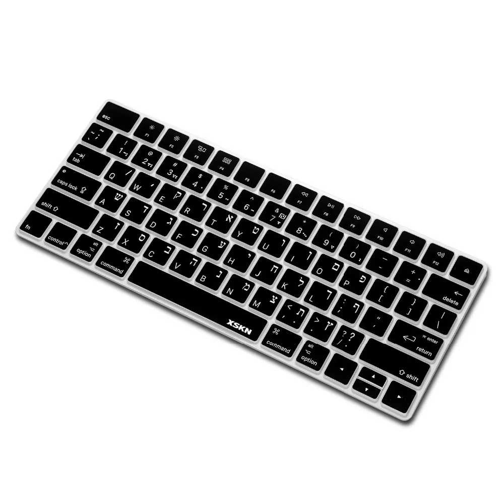 Фото Чехол для клавиатуры XSKN на иврите черная силиконовая клавиатура - купить