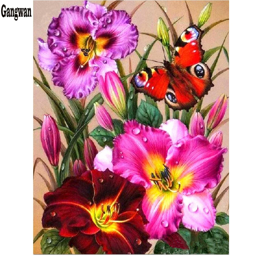 5D Diy Diamond Painting Cross Stitch Kits drills Round/square butterfly lily Flower Embroidery Pattern Mosaic Wall sticker decor
5D Diy Diamond Painting Cross Stitch Kits drills Round/square butterfly lily Flower Embroidery Pattern Mosaic Wall sticker decor