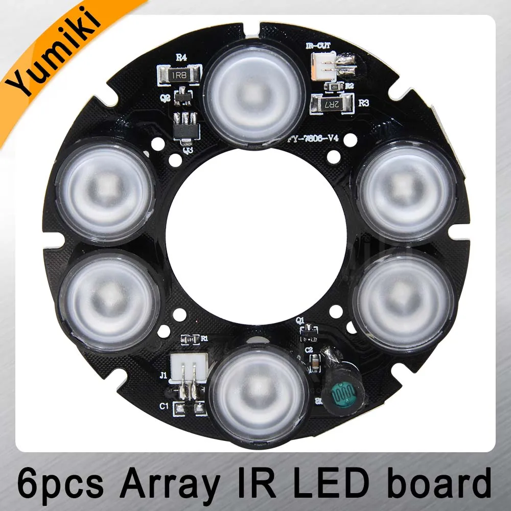 Yumiki 6*Array LED IR 20-50 Meters DC12V Size 90 PCB Board 76x34mm Infrared Night Vision for CCTV Camera(diatmeter:76mm)
Yumiki 6*Array LED IR 20-50 Meters DC12V Size 90 PCB Board 76x34mm Infrared Night Vision for CCTV Camera(diatmeter:76mm)