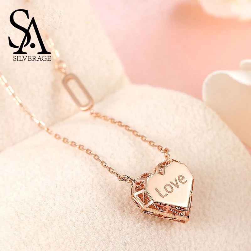 SA SILVERAGE Heart Love Pendant Necklaces 18K Rose Gold Woman Pendant 2019 Chain Letter Love Necklaces Real Rose Gold Jewelry
SA SILVERAGE Heart Love Pendant Necklaces 18K Rose Gold Woman Pendant 2019 Chain Letter Love Necklaces Real Rose Gold Jewelry