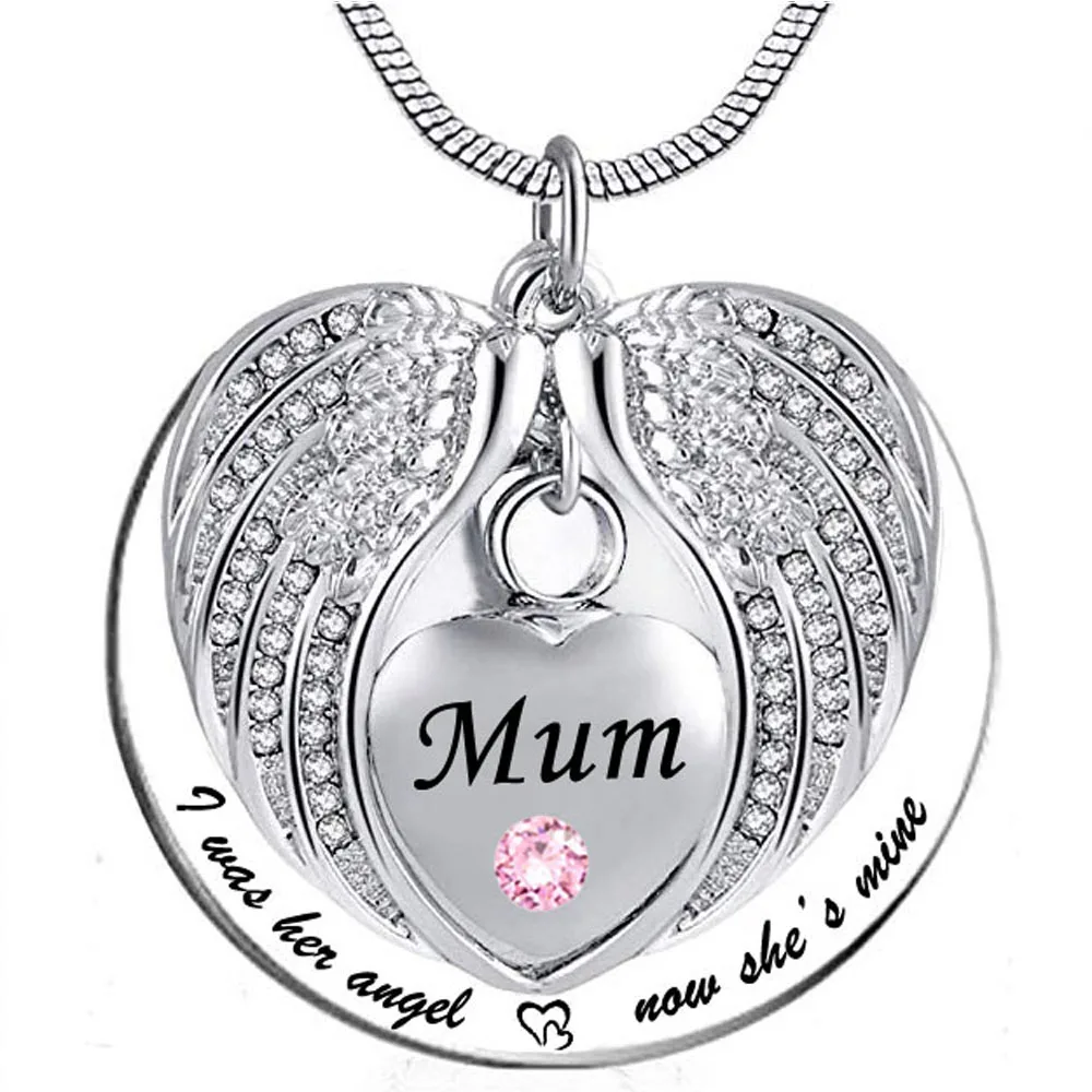 Angel Wing Memorial Keepsake Ashes Urn Pendant Birthstone Necklace, I Was His/Her Angel Now He's/She's Mine -for mum
Angel Wing Memorial Keepsake Ashes Urn Pendant Birthstone Necklace, I Was His/Her Angel Now He's/She's Mine -for mum