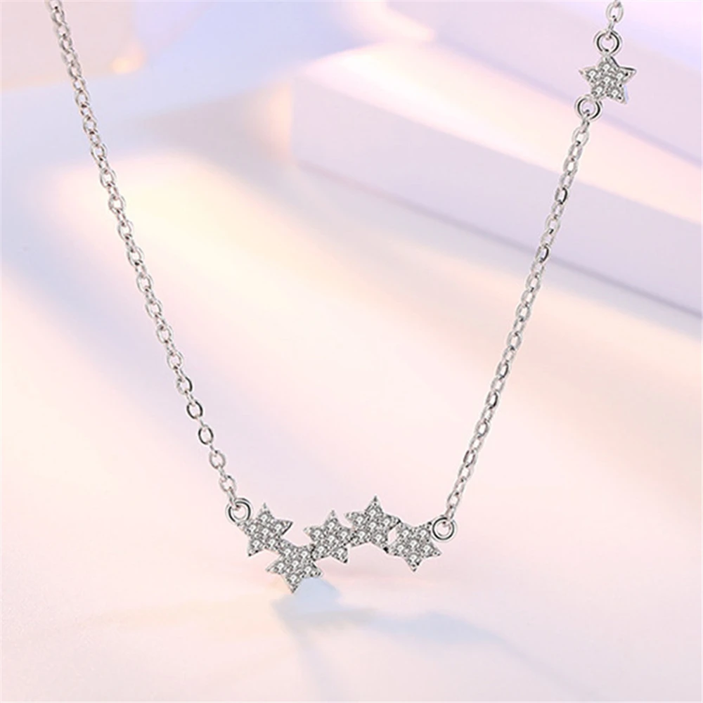 S925 Stamp New fashion women with star silver necklace pendant temperament elegant dazzling love stars crystal pendant jewelry
S925 Stamp New fashion women with star silver necklace pendant temperament elegant dazzling love stars crystal pendant jewelry