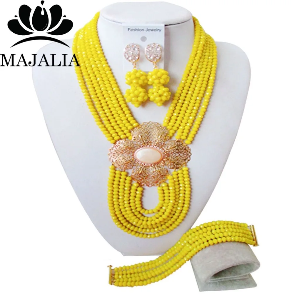 Majalia модный нигерийский Свадебный комплект ювелирных изделий из африканских бусин, Непрозрачное желтое ожерелье с кристаллами, Свадебный к...
Majalia модный нигерийский Свадебный комплект ювелирных изделий из африканских бусин, Непрозрачное желтое ожерелье с кристаллами, Свадебный к...